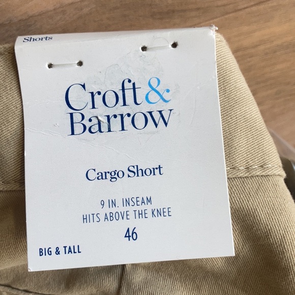 🌹$13ifbundle2 Croft & barrow Side elastic tan cargo short size 52 or 46 - Picture 15 of 16